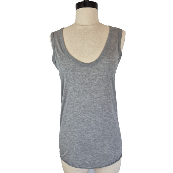 Topshop Tank Top Womens 4 Sleeveless Soft Stretch Gray Scoop Neck Casual Summer - Picture 1 of 12